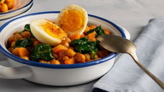 Garbanzos salteados con calabaza